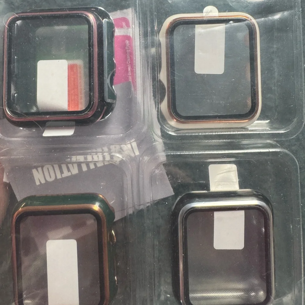 Rose Gold & Green Metal Smartwatch Case Covers (4 Pack)